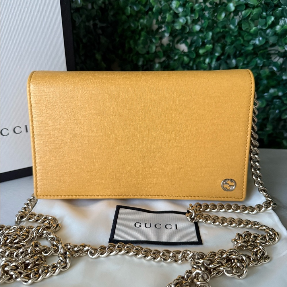 Gucci Gold/Yellow Wallet on Chain Authentic
